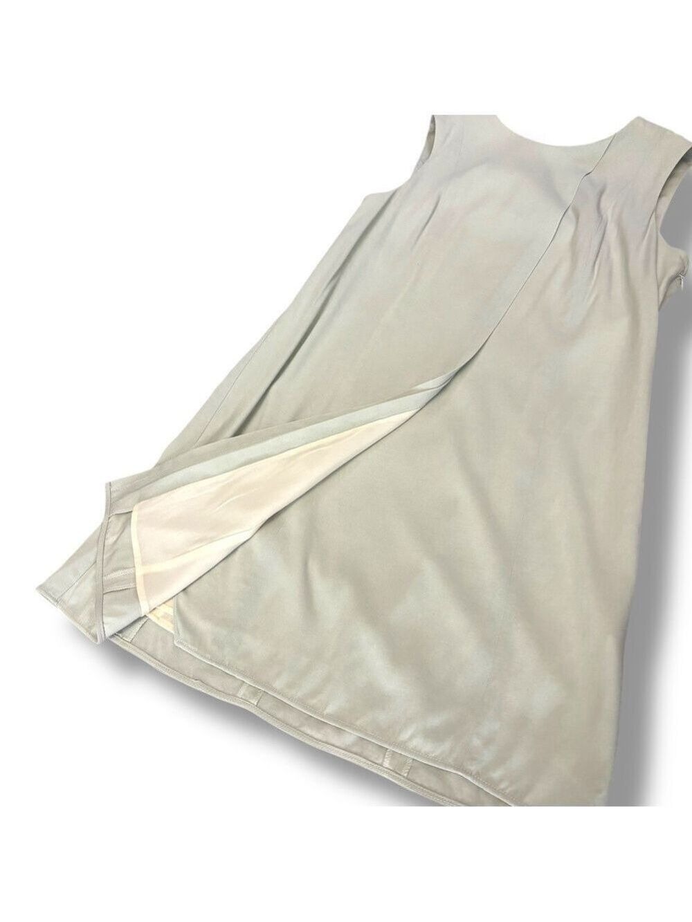 NWT Theyskens Theory Ash White Pale Sage Silk Shift Dress Size 8 - Picture 4 of 12